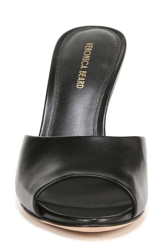 Veronica Beard Mila Leather Peep-toe Wedge Sandals In Black