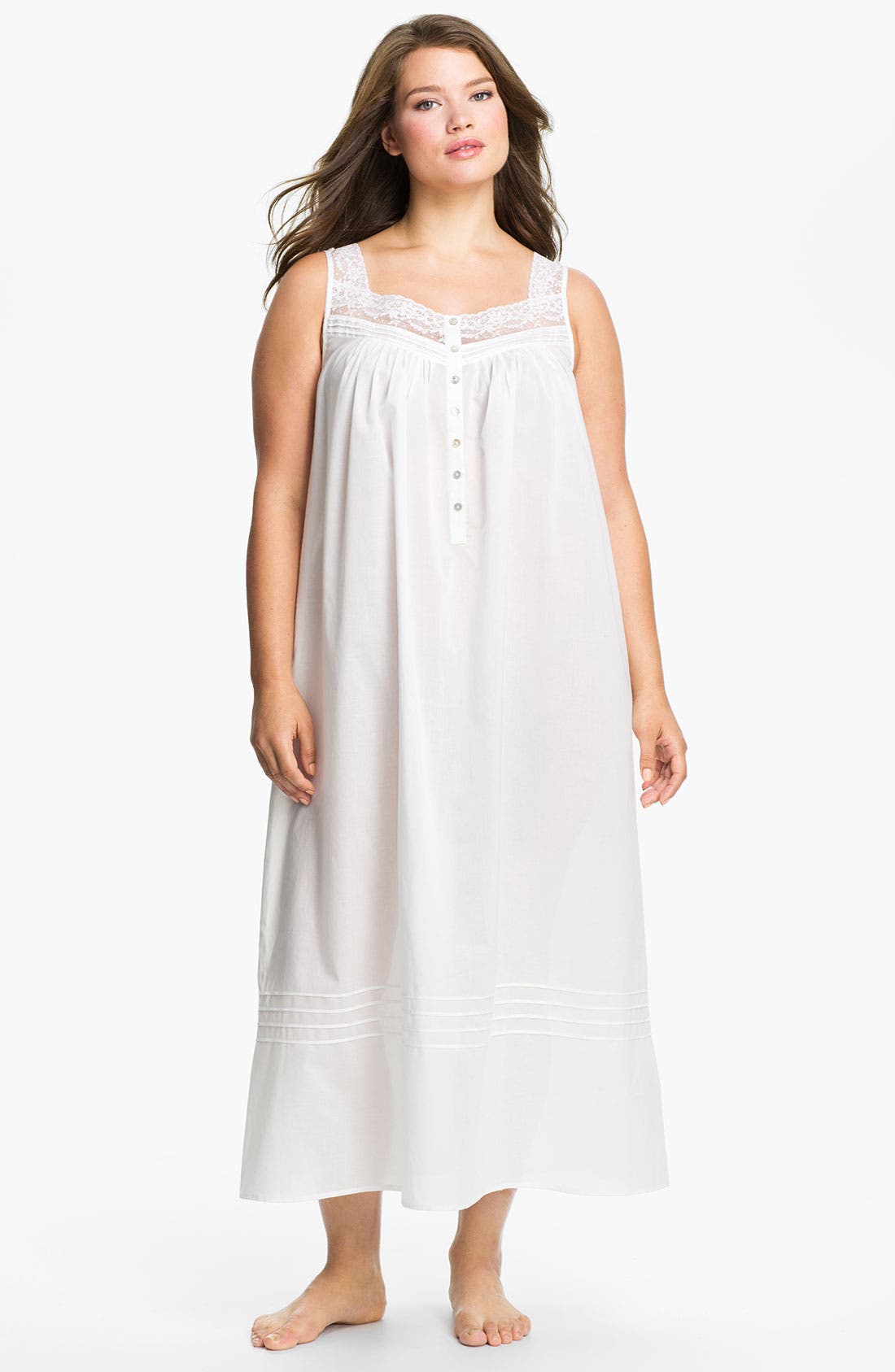 Eileen West Lace Trim Sleeveless Nightgown (Plus Size) Nordstrom