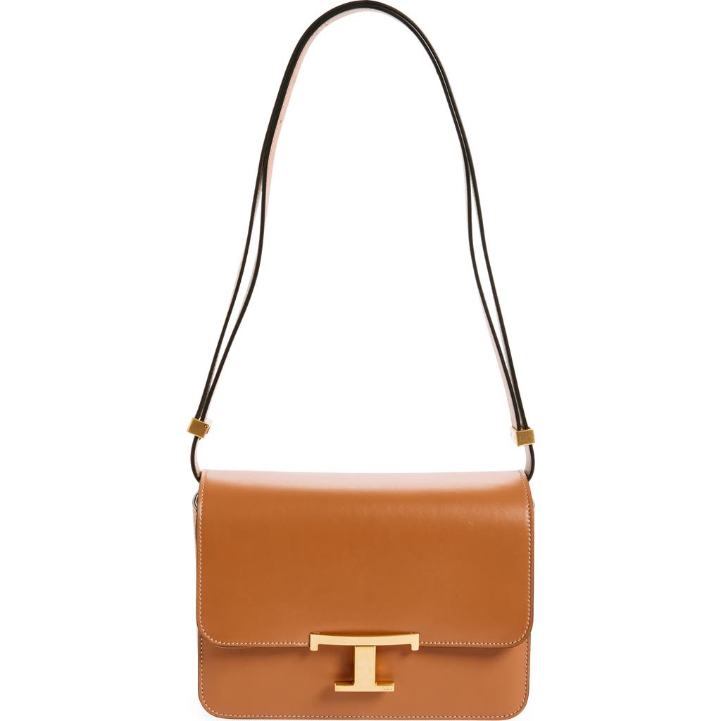 Tod's T Timeless Mini Leather Crossbody Bag In Kenia Scuro