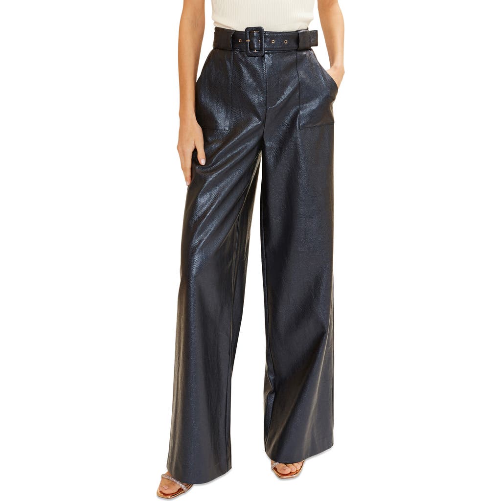 RAMY BROOK RAMY BROOK BELLA FAUX LEATHER WIDE LEG PANTS