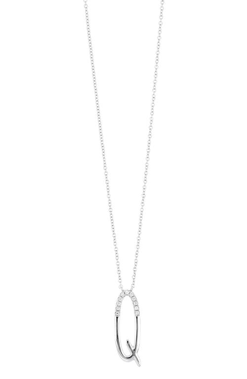 Bony Levy Diamond Initial Pendant Necklace in White Gold-Q at Nordstrom, Size 18