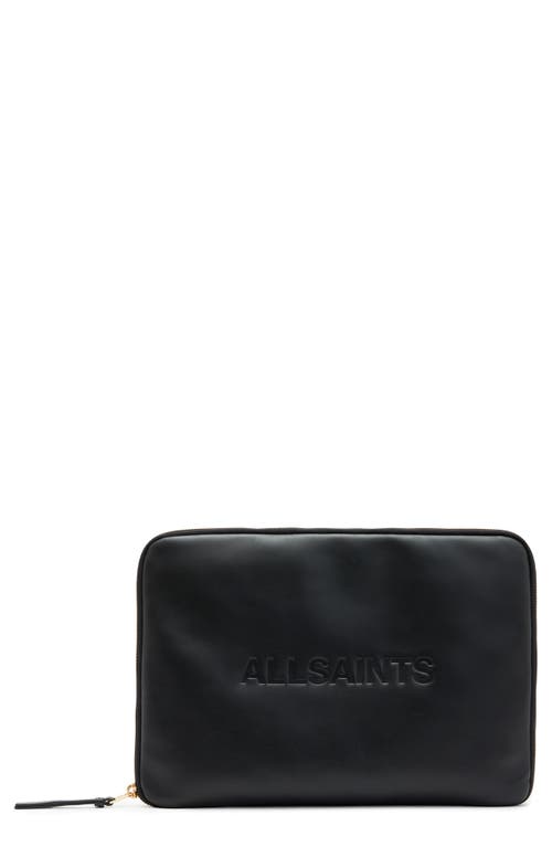 AllSaints Leather Laptop Case in Black at Nordstrom