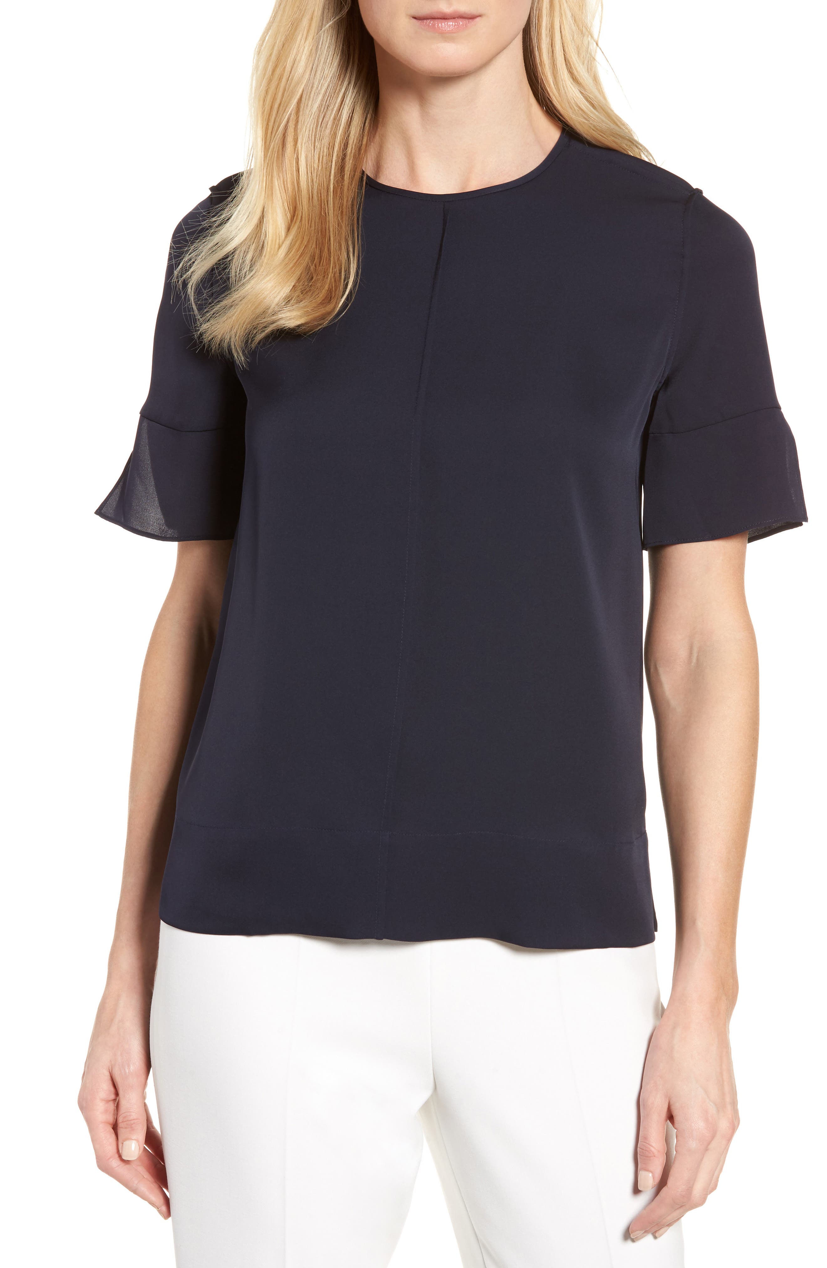 Nordstrom Signature Short Sleeve Silk Blouse Nordstrom