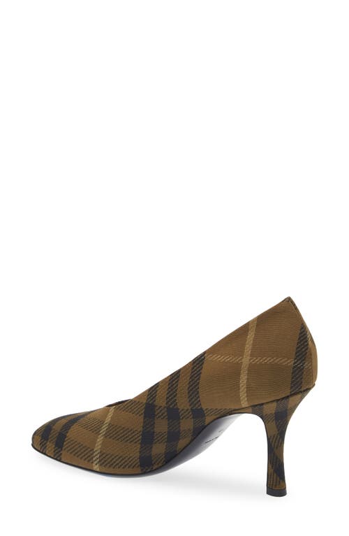 Shop Burberry Baby Check Rounded Toe Pump In Furrow Ip Check