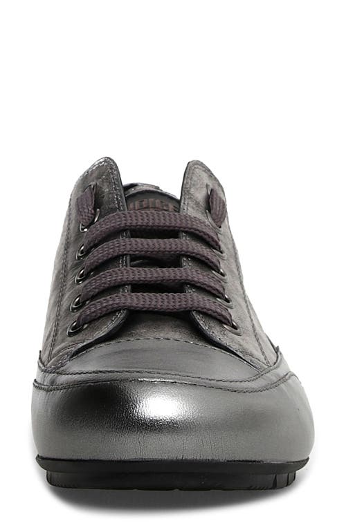 Candice Cooper Rock Patch Metallic Sneaker In Gun Metal