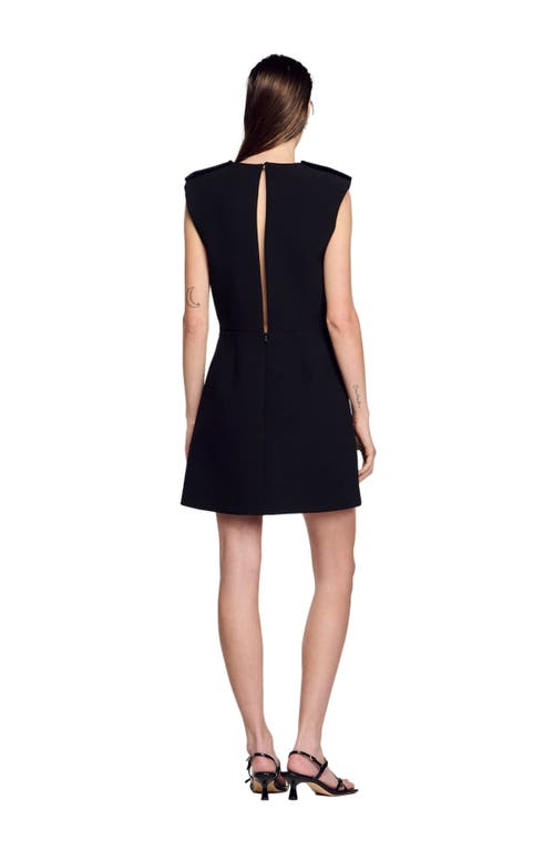 Shop Sandro Short Dress With Bow In Black