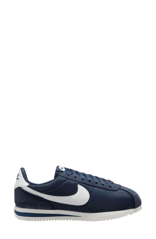 Nike Cortez Leather Sneakers In Midnight Navy/white