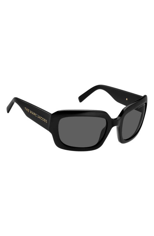 Shop Marc Jacobs 59mm Rectangle Sunglasses In Black/grey