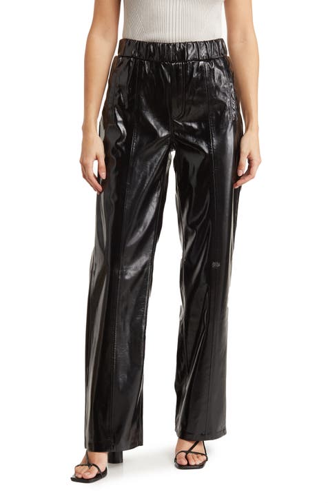 Faux Leather Pull-On Pants