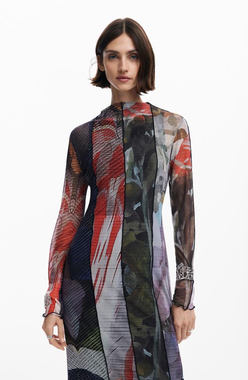 Desigual Carson Contrast Print Dress In Multicolor In Mix