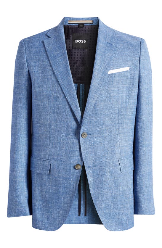 Shop Hugo Boss Boss Hutson Virgin Wool, Silk & Linen Sport Coat In Bright Blue