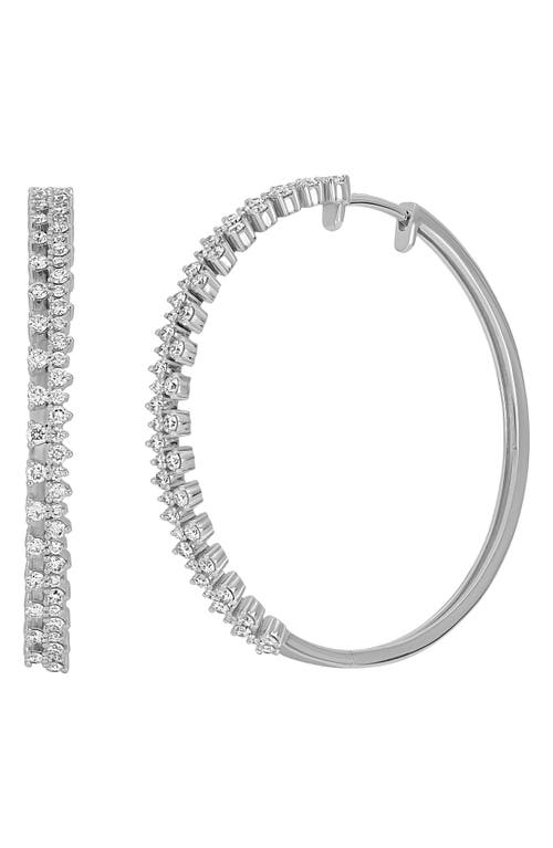 Bony Levy Liora Diamond Hoop Earrings in 18K White Gold at Nordstrom