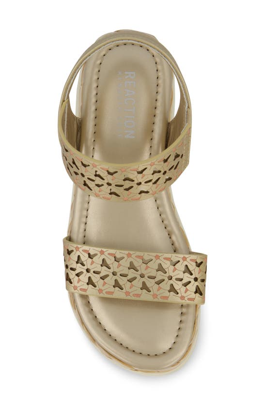 Shop Kenneth Cole Kids' Arlo Wedge Sandal In Soft Gold