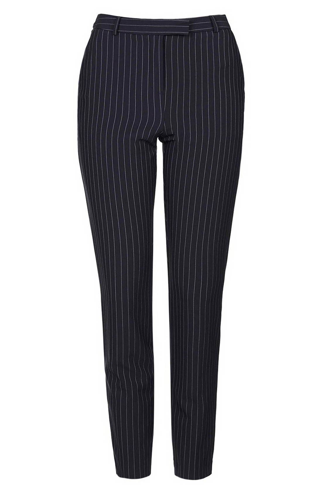 pinstripe cigarette trousers