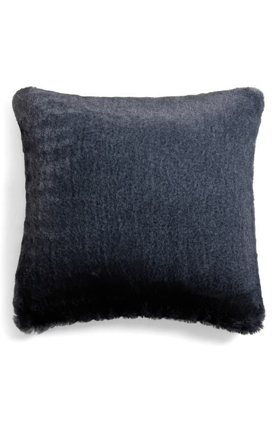 Unhide Squish Faux Fur Accent Pillow In Navy Peacock