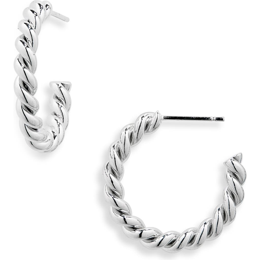 Shop Nordstrom Rack Twist Hoop Earrings In Silver