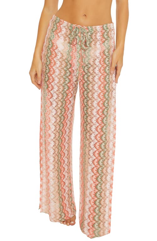 Becca Solstice Crochet Lace Wide Leg Pants in Cameo Multi