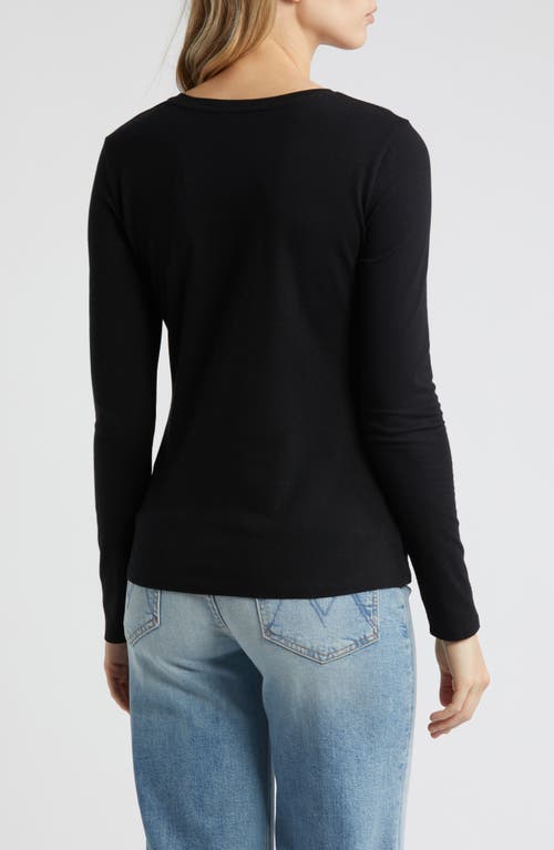 Caslonr Caslon(r) Crewneck Long Sleeve T-shirt In Black