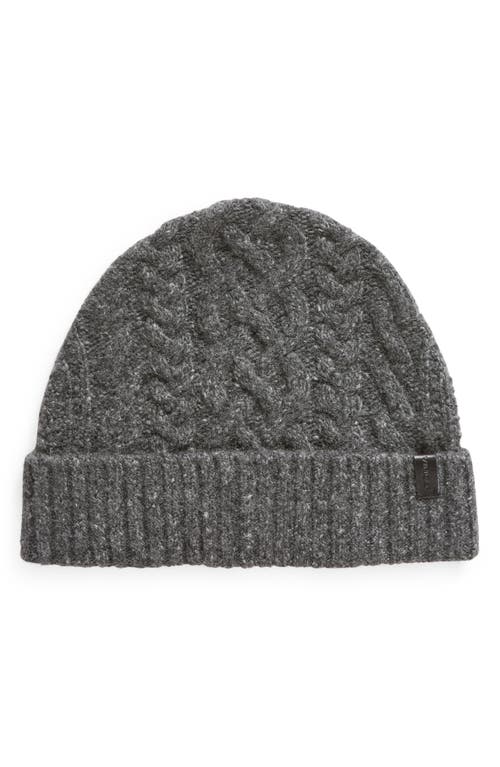 Vince Donegal Cable Stitch Cashmere Beanie in Charcoal at Nordstrom