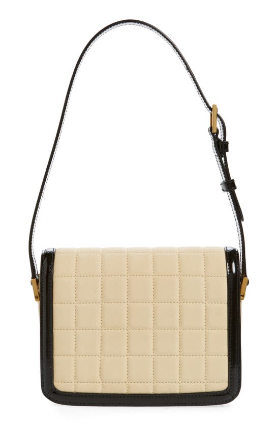 Saint Laurent Small Solferino Leather Shoulder Bag In Cream/black