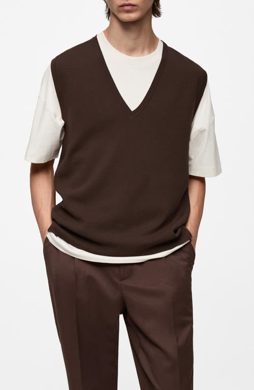 Shop Mango V-neck Vest In Coffee