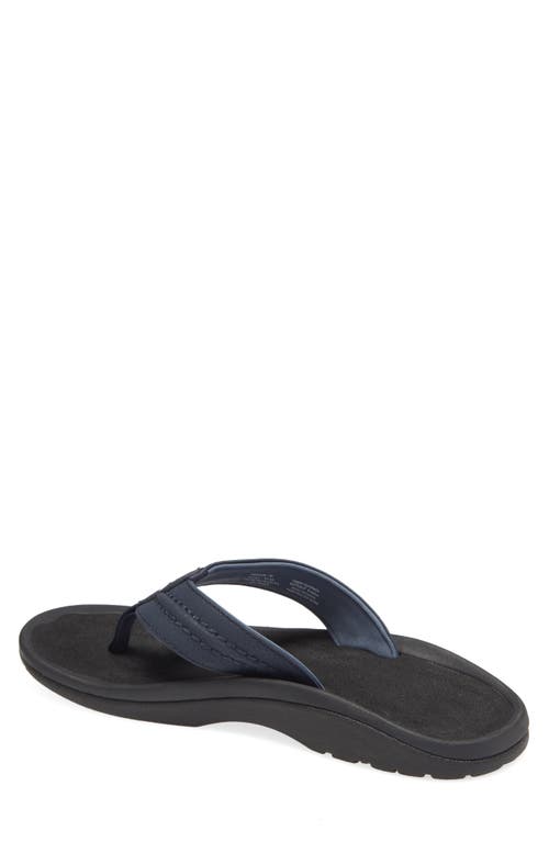 Shop Olukai Hokua Flip Flop In Blue Depth/black