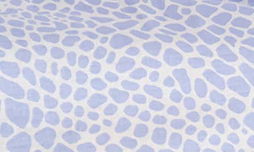 Foxcroft Meghan Giraffe Print Linen Blend Shirt In Blue/white