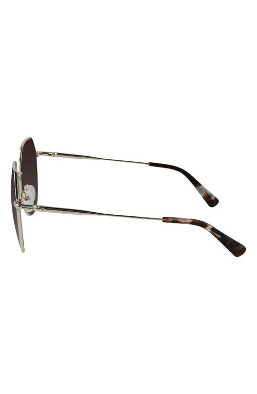 Shop Longchamp Roseau 60mm Gradient Round Sunglasses In Gold/brown