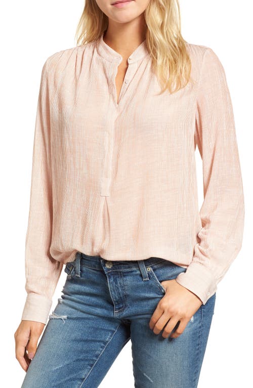 AG Audryn Crinkle Top in Burnt Umber/White at Nordstrom, Size X-Small