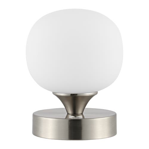 Jonathan Y Owen Bohemian Farmhouse Iron Rechargeable Integrated Portable Led Table Lamp In Nickel