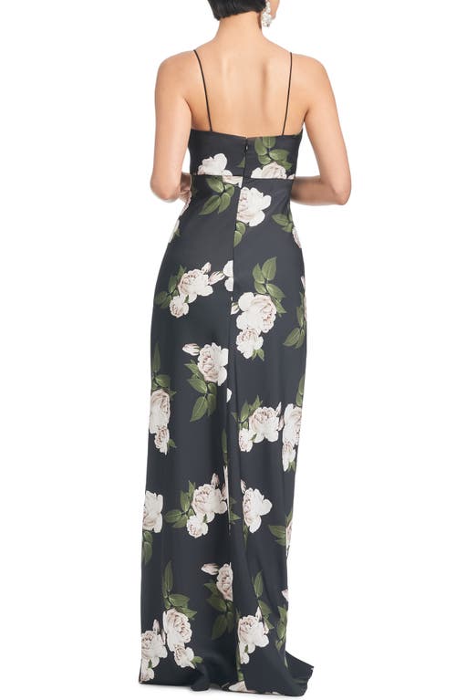 Shop Sachin & Babi Alta Floral A-line Gown In Obsidian Blooms