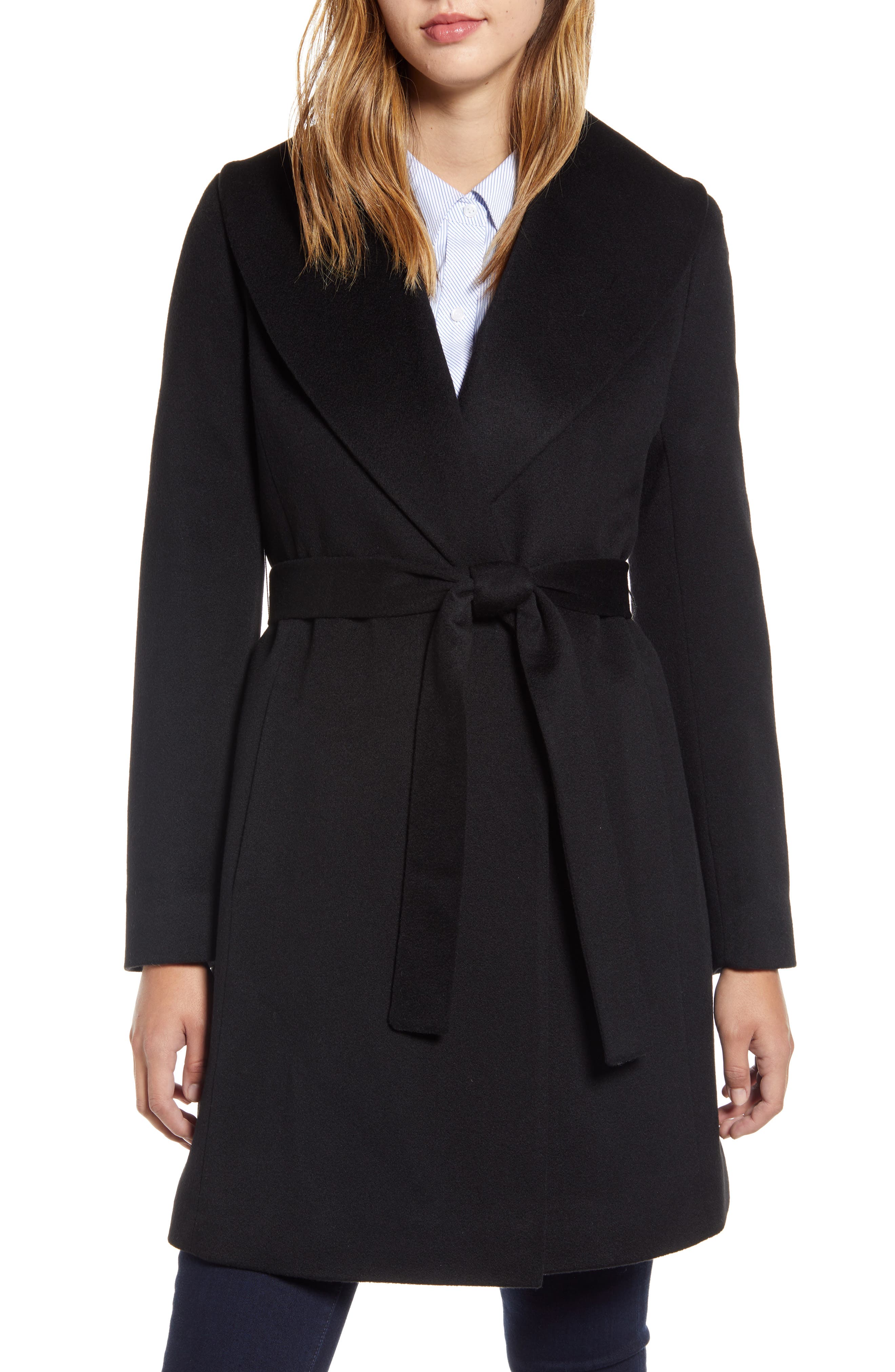 Fleurette Shawl Collar Cashmere Wrap Coat Nordstrom