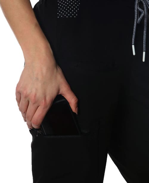 Members Only Reus Open Bottom Scrub Pants For Tall Women In Black