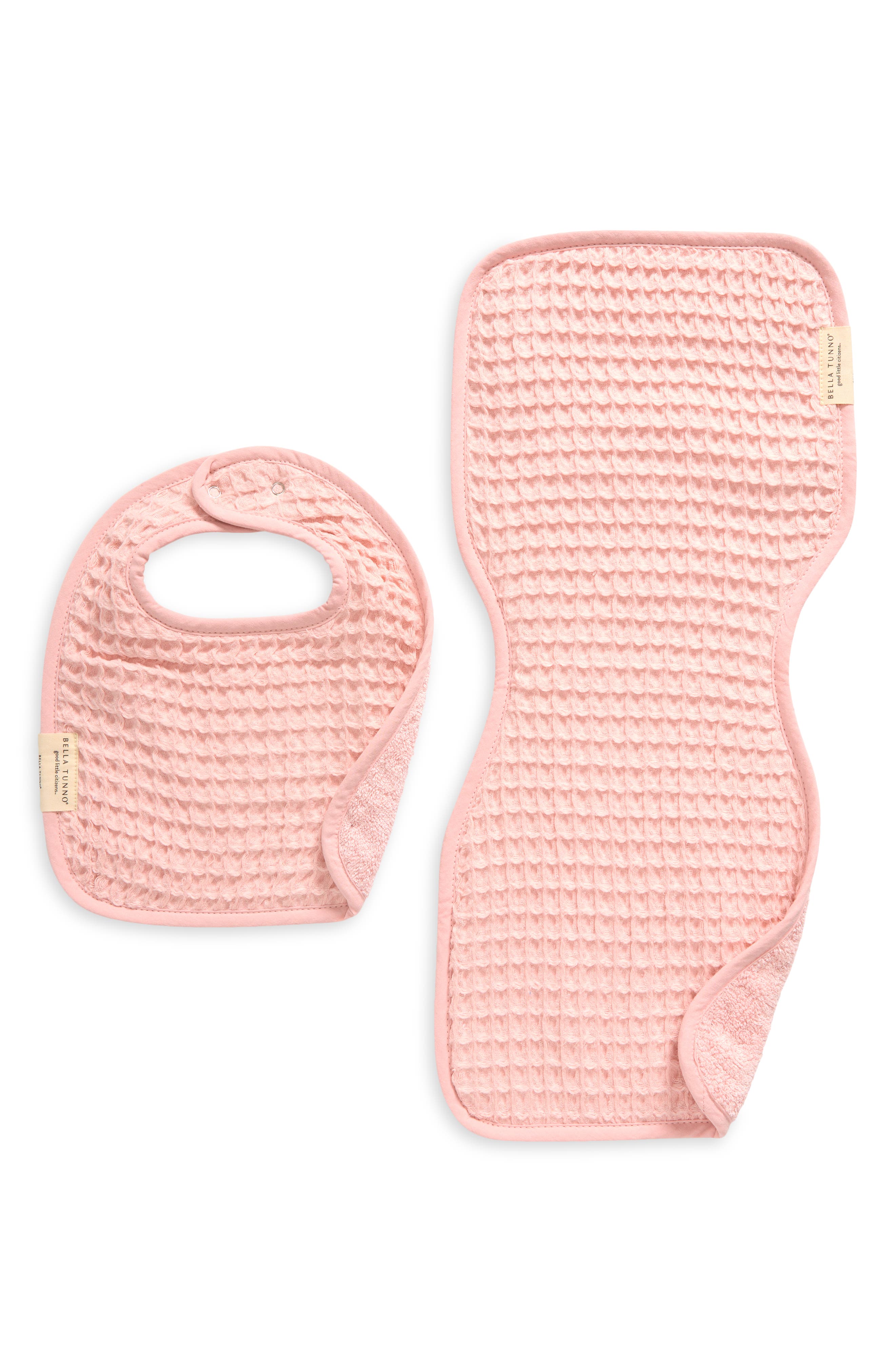 Bella Tunno Reversible Bib & Burp Cloth Set in Blush 