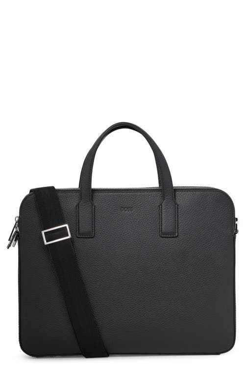 BOSS Crosstown Leather Briefcase in Black