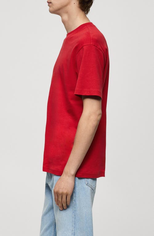 Shop Mango Relaxed Fit Cotton T-shirt In Red