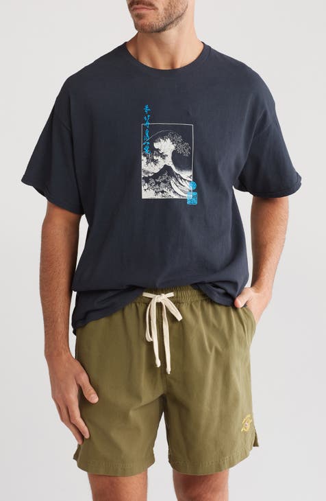 Black Hokusai Cotton Graphic T-Shirt