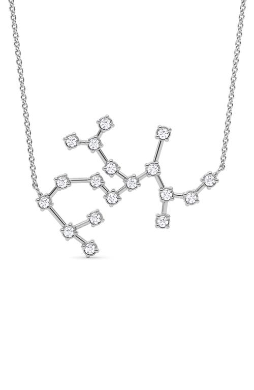 Sagittarius Constellation Lab Created Diamond Necklace in 18K White Gold