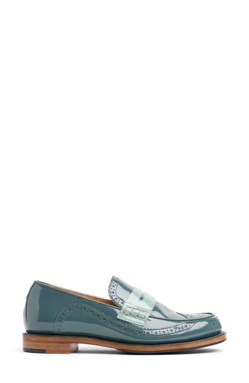 Shop The Office Of Angela Scott Wingtip Penny Loafer In Teal