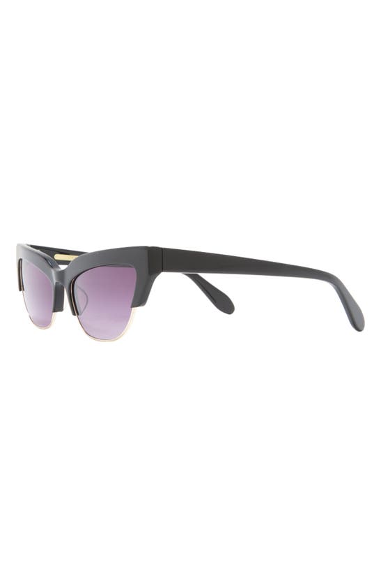 Shop Bcbgmaxazria 56mm Extreme Kitten Combo Sunglasses In Shiny Black Shiny Gold