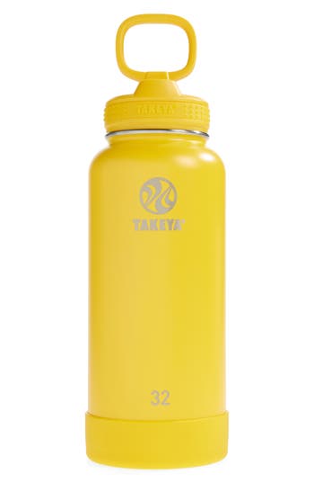 Shop Takeya Actives Water Bottle With Straw Lid In Clementine