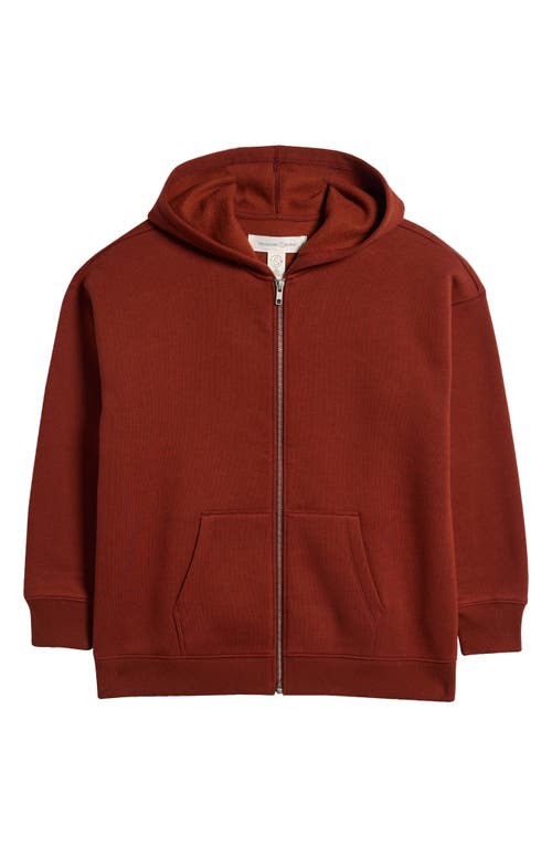 Treasure & Bond Kids' Oversize Zip Hoodie In Rust Hills