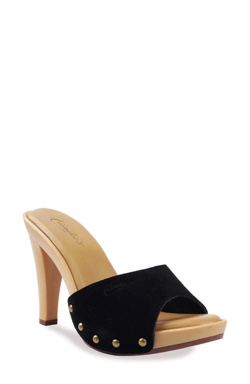 Shop Candies Candie's Antonellaomg Slide Sandal In Black Suede