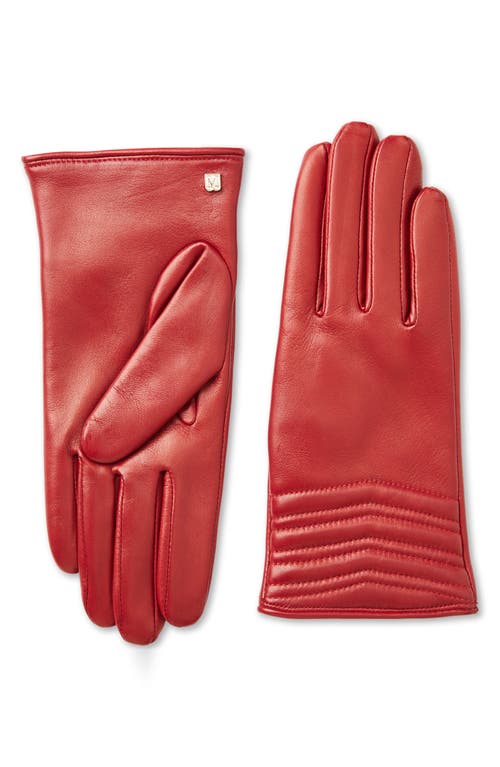 Bruno Magli Chevron Quilted Gloves In Red