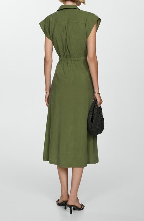 MANGO MANGO BUTTON MIDI DRESS 