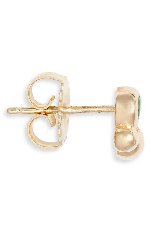 Anzie Bonheur Bubbling Brook 14k Gold Stud Earrings In Yellow Gold/green