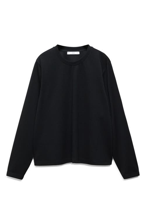 MANGO Pintuck Sweatshirt Black at Nordstrom,