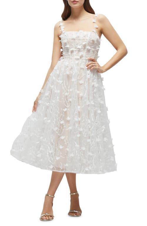 3D Floral Cocktail Dress in Ivory