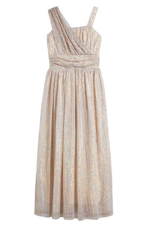 Shop Love, Nickie Lew Kids' Zia Foil Dot Party Dress In Blush/silver
