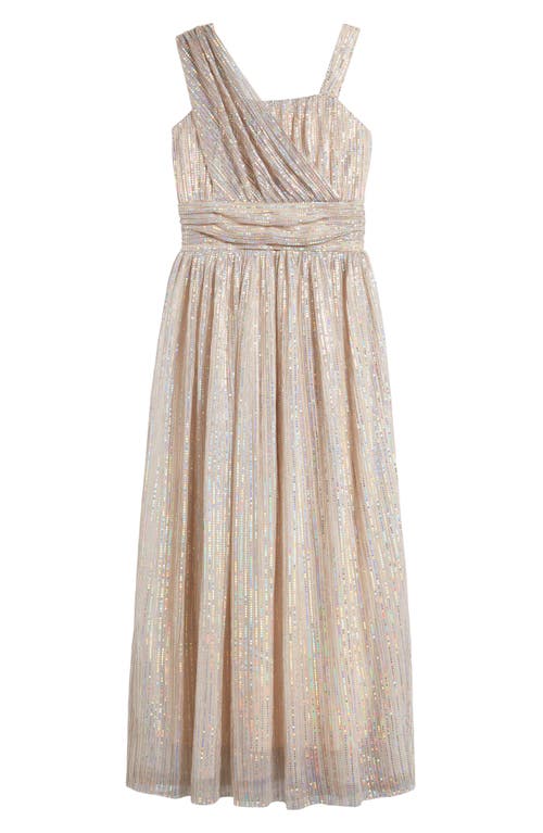 Love, Nickie Lew Kids' Zia Foil Dot Party Dress In Blush/silver